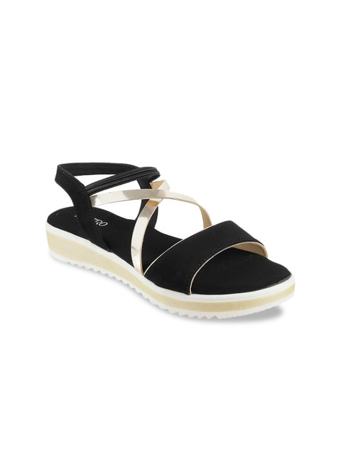 

Metro Women Black & Gold-Toned Colourblocked Heels