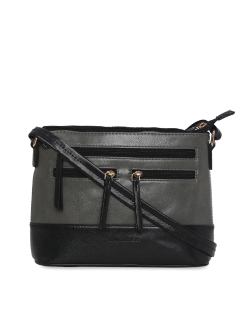 

David Jones Grey & Black Colourblocked Sling Bag