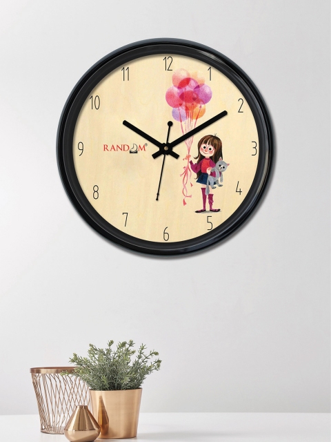 

RANDOM Beige & Black Round Printed 30 cm Analogue Wall Clock