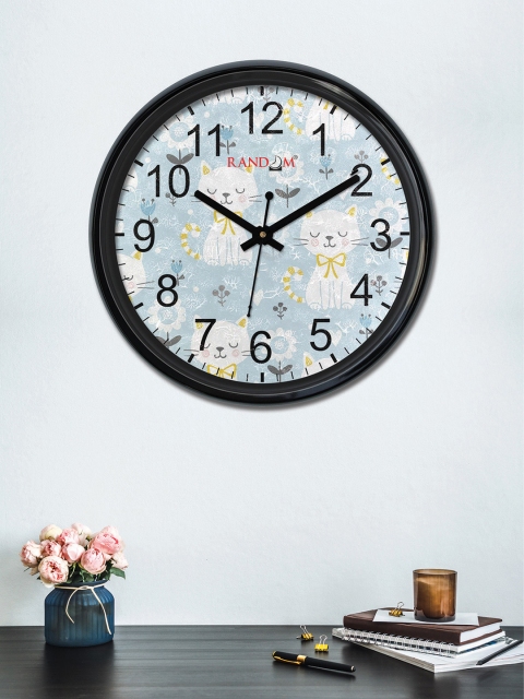 

RANDOM Off-White & Blue Round Printed 30cm Analogue Wall Clock