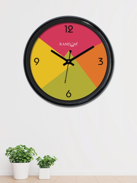 

RANDOM Fluorescent Green & Yellow Round Colourblocked 30 cm Analogue Wall Clock
