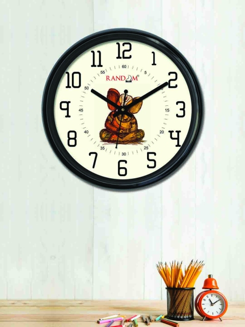

RANDOM Off-White & Black Round Printed 30 cm Analogue Wall Clock