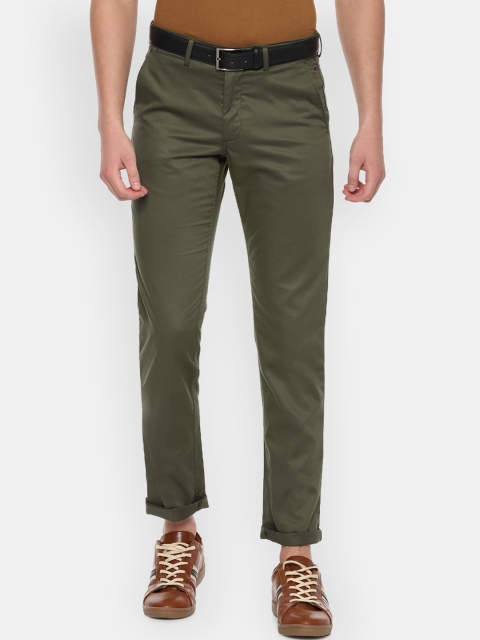 

Louis Philippe Sport Men Olive Green Slim Fit Solid Regular Trousers