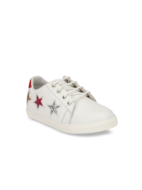 

TUSKEY Girls White Genuine Leather Breathable Sneakers
