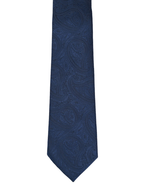 

Calvadoss Navy Blue Woven Design Broad Tie
