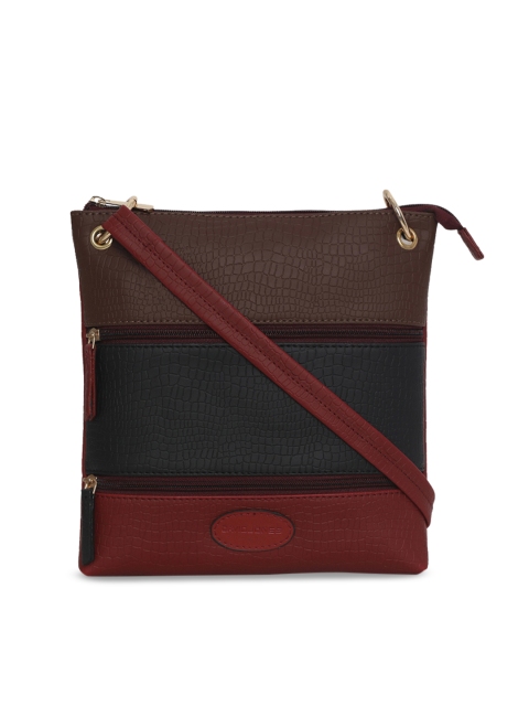 

David Jones Brown & Brown Colourblocked Sling Bag