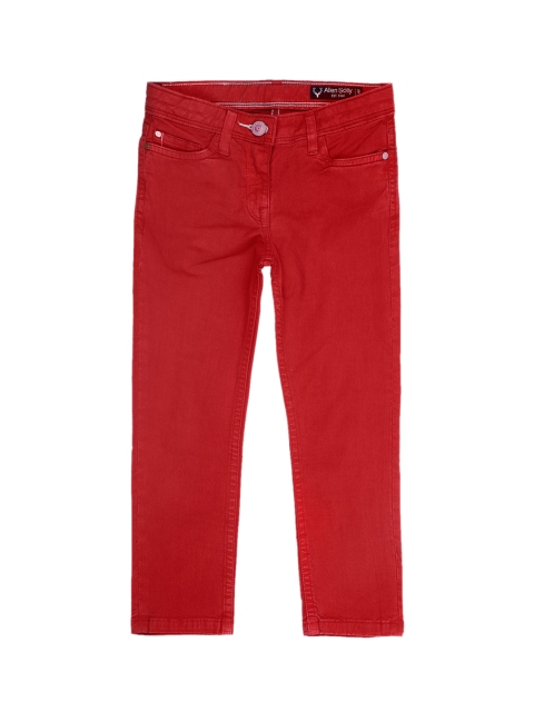 

Allen Solly Junior Girls Red Regular Fit Mid-Rise Clean Look Stretchable Jeans