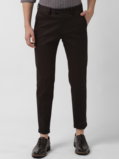

Peter England Men Brown Slim Fit Solid Regular Trousers