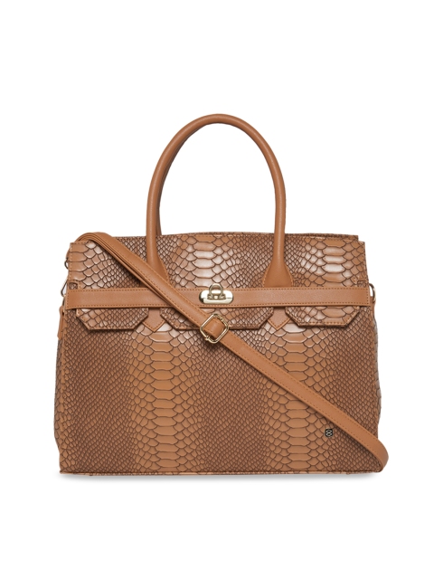 

HORRA Brown Textured Handheld Bag