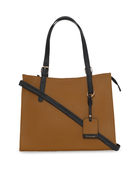 

David Jones Mustard Brown Textured Shoulder Bag