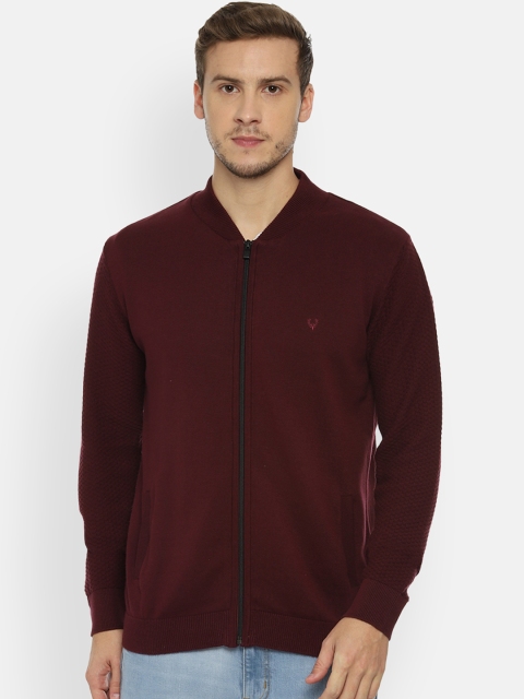 

Allen Solly Men Maroon Solid Cardigan Sweater