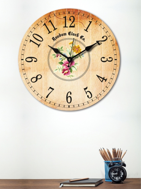 

RANDOM Brown & Green Round Printed 30 cm Analogue Wall Clock