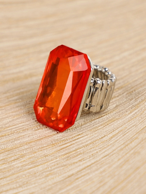 

Crunchy Fashion Women Orange Silver-Plated Ring