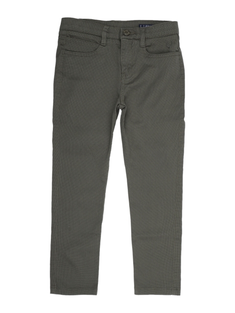 

Allen Solly Junior Boys Olive Green Regular Fit Self Design Regular Trousers