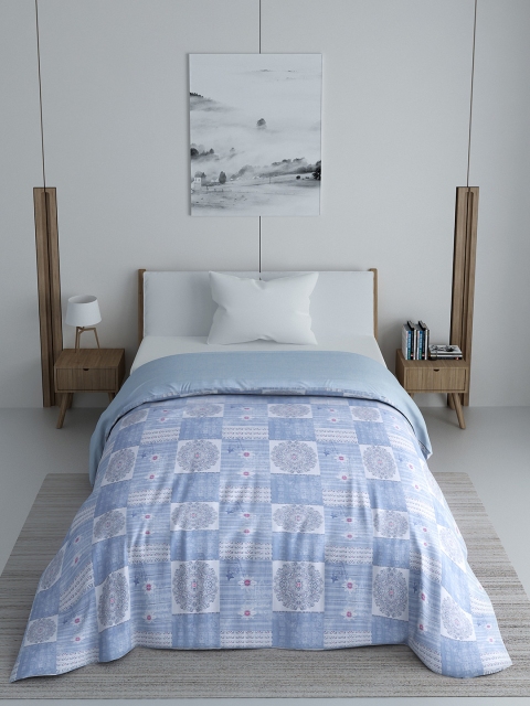 

SPACES Blue & Black Ethnic Motifs AC Room 150 GSM Single Bed Comforter