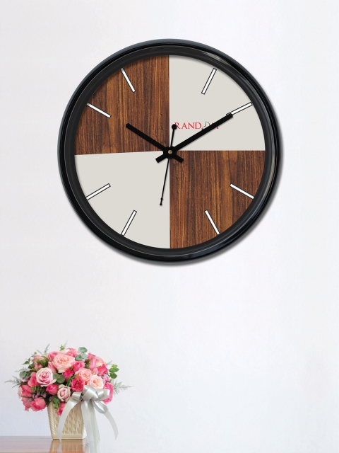 

RANDOM Off-White & Brown Round Printed Analogue Wall Clock 30 cm