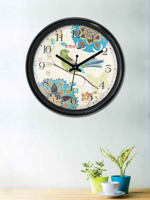 

RANDOM Multicoloured Dial 30 cm x 30 cm Round Printed Analogue Wall Clock, Multi