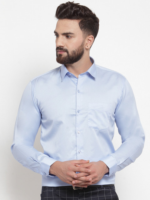 

Hancock Men Blue Sport Slim Fit Solid Formal Shirt