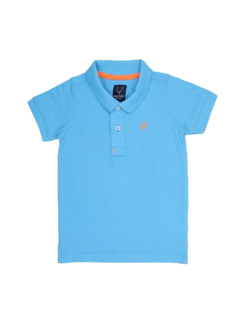 

Allen Solly Junior Boys Blue Solid Polo Collar T-shirt