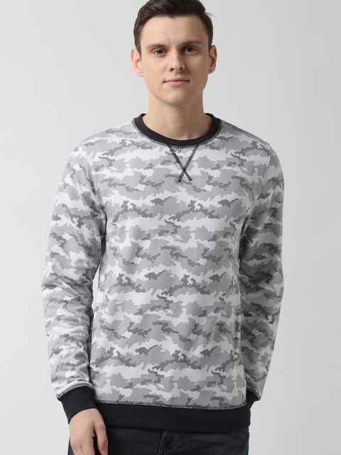 

Peter England Men Grey Printed Sweatshirt