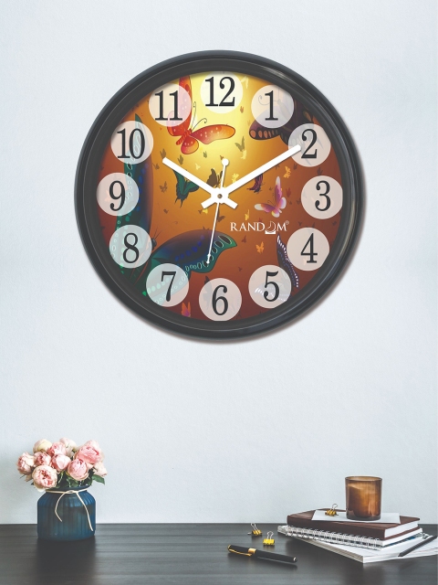

RANDOM Mustard & Blue Round Printed Analogue Wall Clock 30 cm
