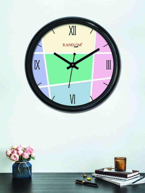 

RANDOM Fluorescent Green & Yellow Round Colourblocked Analogue Wall Clock 30 cm