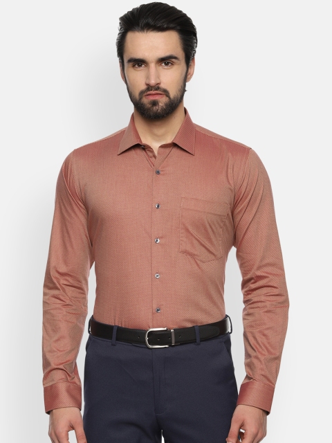 

Van Heusen Men Brown Slim Fit Self Design Formal Shirt