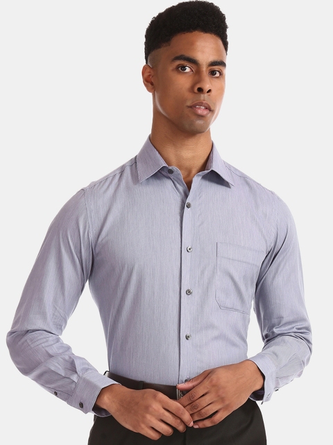 

Arrow Men Purple & White Regular Fit Striped Formal Shirt