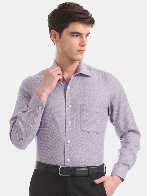 

Arrow Men Purple Regular Fit Self Design Formal Shirt
