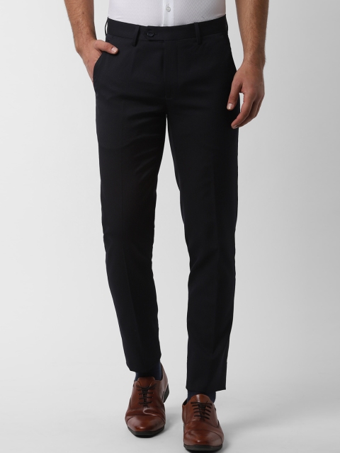 

Peter England Men Black Slim Fit Self Design Formal Trousers