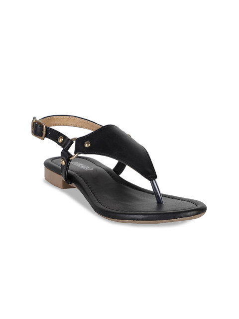 

Jurado Women Black Solid T-Strap Flats