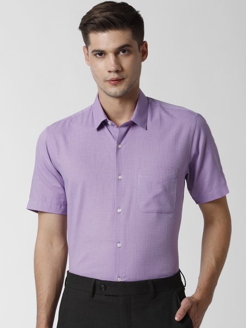 

Peter England Men Purple Regular Fit Self Design Formal Shirt