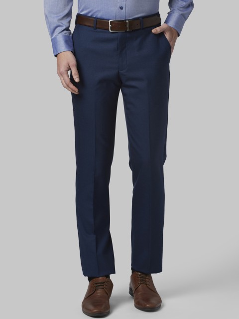 

Park Avenue Men Blue Regular Fit Solid Regular Trousers