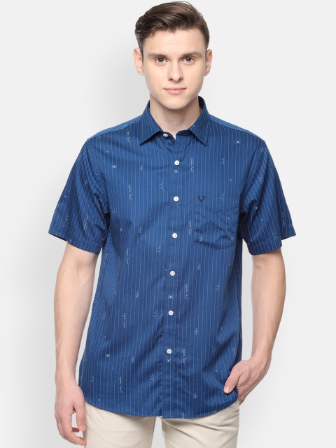 

Allen Solly Men Blue Slim Fit Striped Casual Shirt