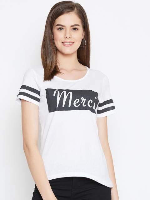 

Rider Republic Women White Printed Round Neck T-shirt