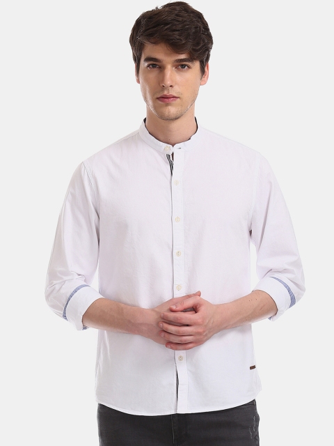 

Cherokee Men White Regular Fit Solid Casual Shirt