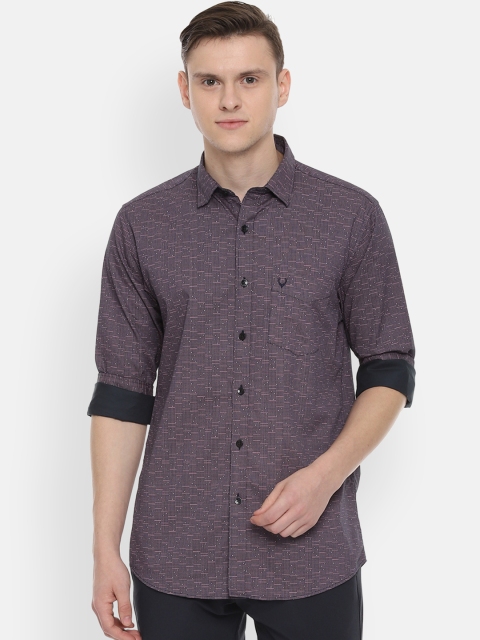 

Allen Solly Men Navy Blue & Purple Slim Fit Printed Casual Shirt