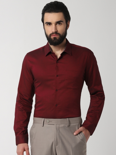 

Peter England Men Maroon Slim Fit Self Design Formal Shirt
