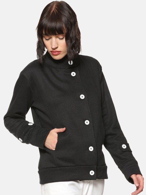 

Campus Sutra Women Black Solid Tailored Jacket