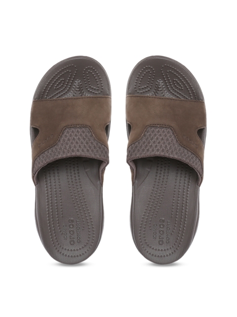 

Crocs Men Brown Solid Sliders