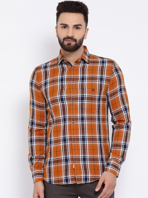 

Crimsoune Club Men Multicoloured & Brown Slim Fit Checked Casual Shirt, Multi