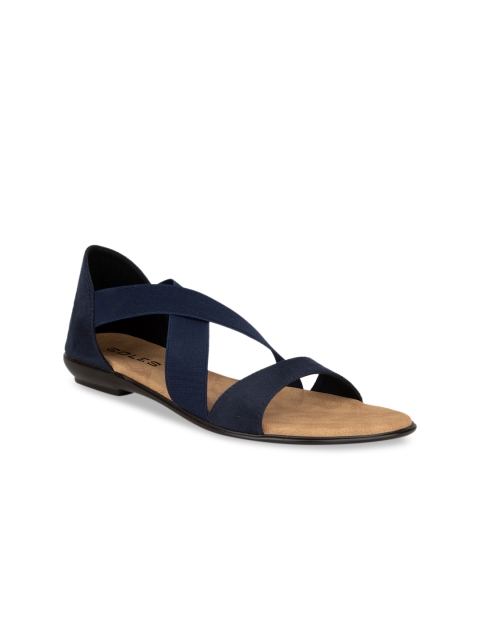 

SOLES Women Blue Solid Open Toe Flats