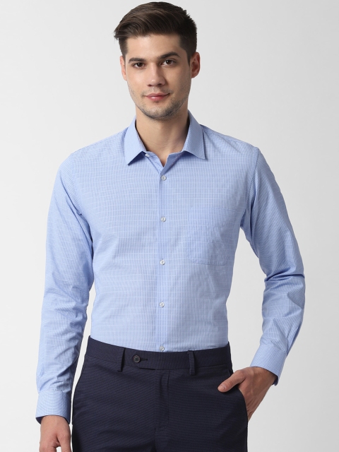 

Peter England Men Blue Slim Fit Checked Formal Shirt