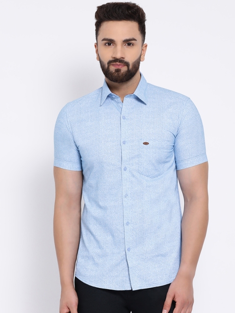 

Crimsoune Club Men Blue Slim Fit Printed Casual Shirt