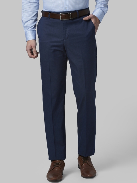 

Park Avenue Men Blue Regular Fit Solid Formal Trousers