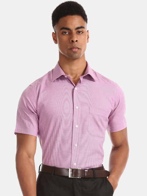

Arrow Men Pink Regular Fit Self Design Formal Shirt
