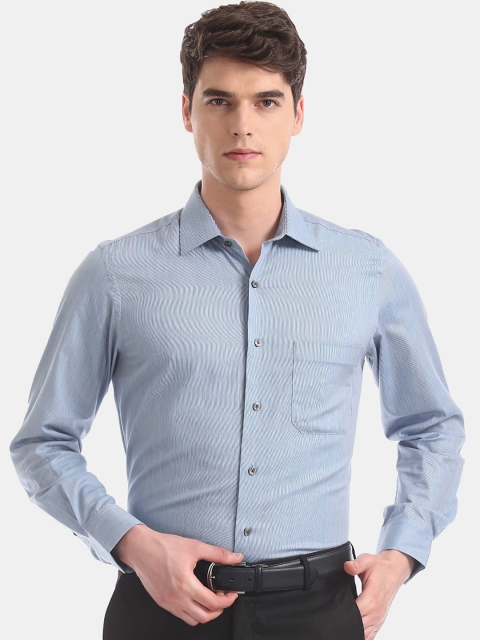 

Arrow Men Blue & White Regular Fit Striped Formal Shirt