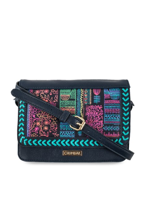 

Chumbak Blue Printed Sling Bag