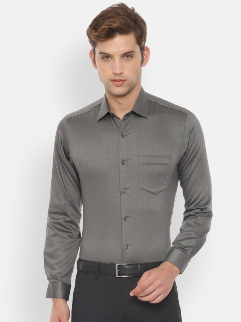 

Van Heusen Men Grey Custom Fit Solid Formal Shirt
