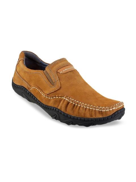 

Mochi Men Tan Brown Leather Loafers